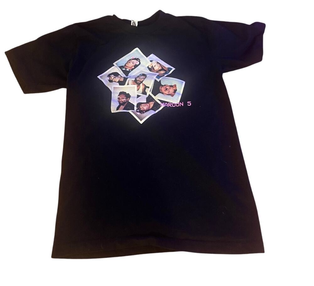 Maroon 5 Red Pill Blues Tour 2018 Cities Black T-Shirt Size Small